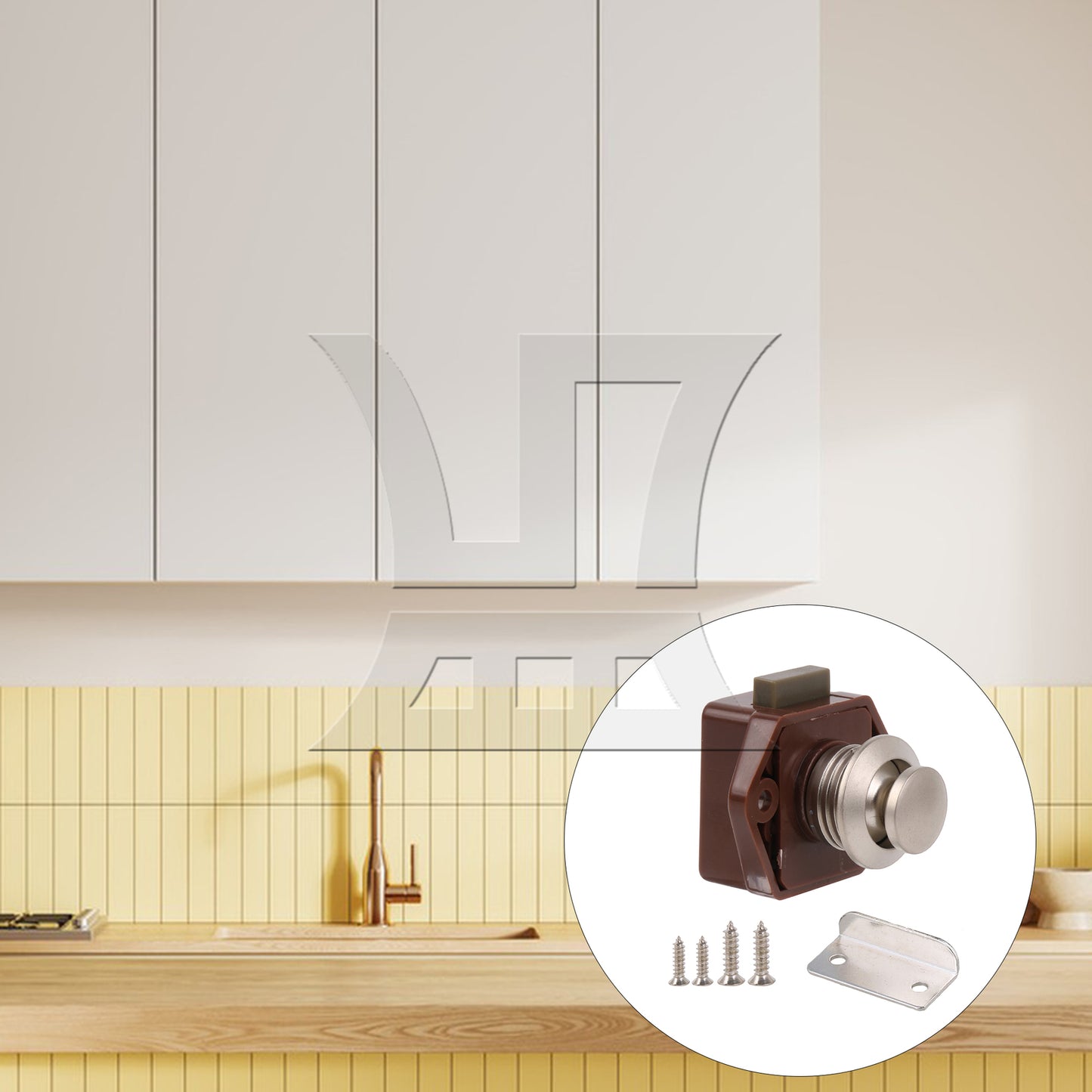 BQLZR Brown 3.5CM RV Cupboard Cabinet Door Push Button Keyless Lock Latch