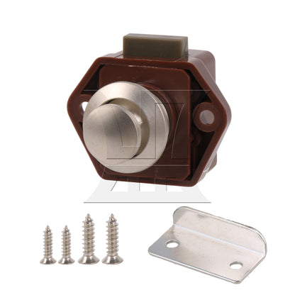 BQLZR Brown 3.5CM RV Cupboard Cabinet Door Push Button Keyless Lock Latch
