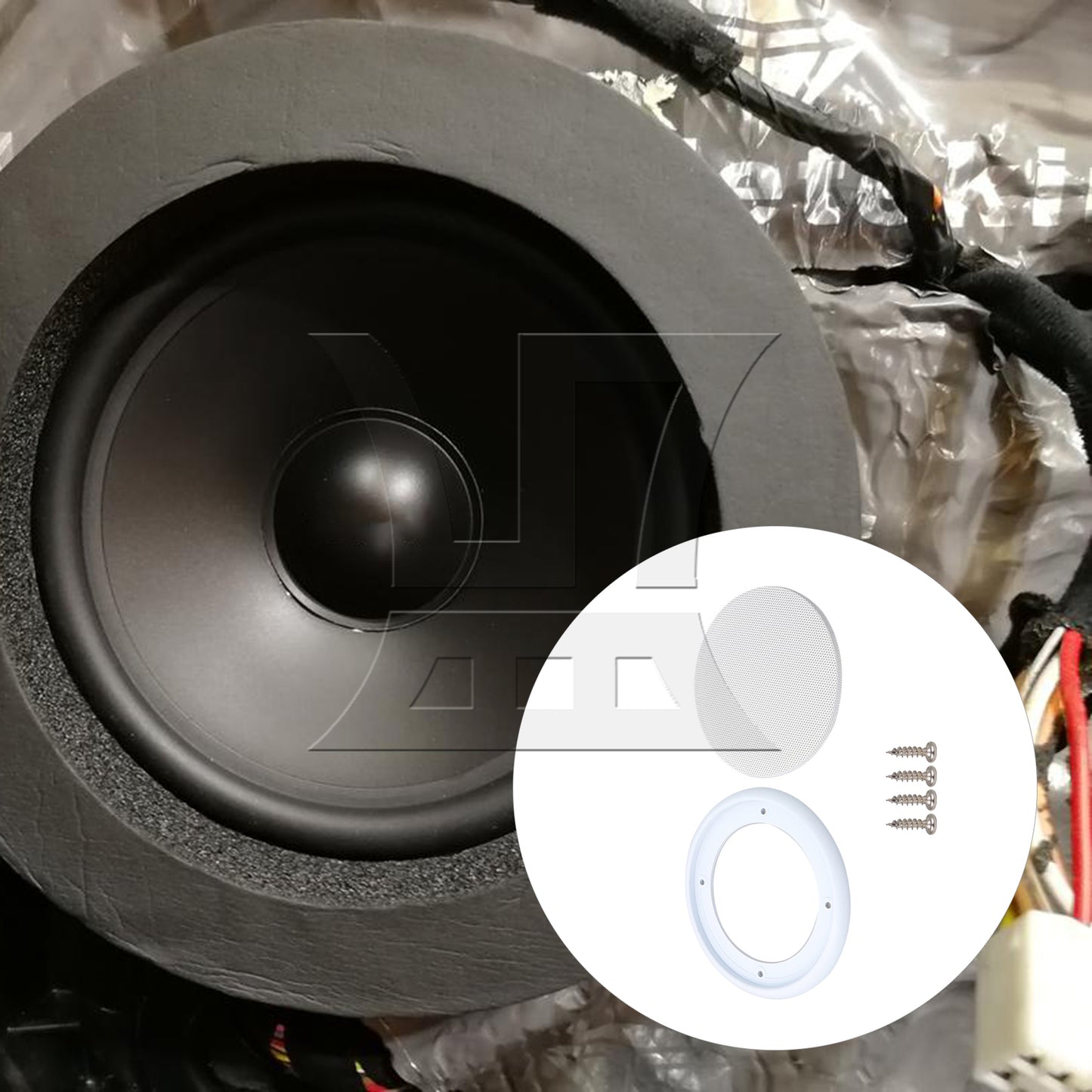 BQLZR 4 Inch White Car Audio Speaker Grille Cover Enclosure Net Cover