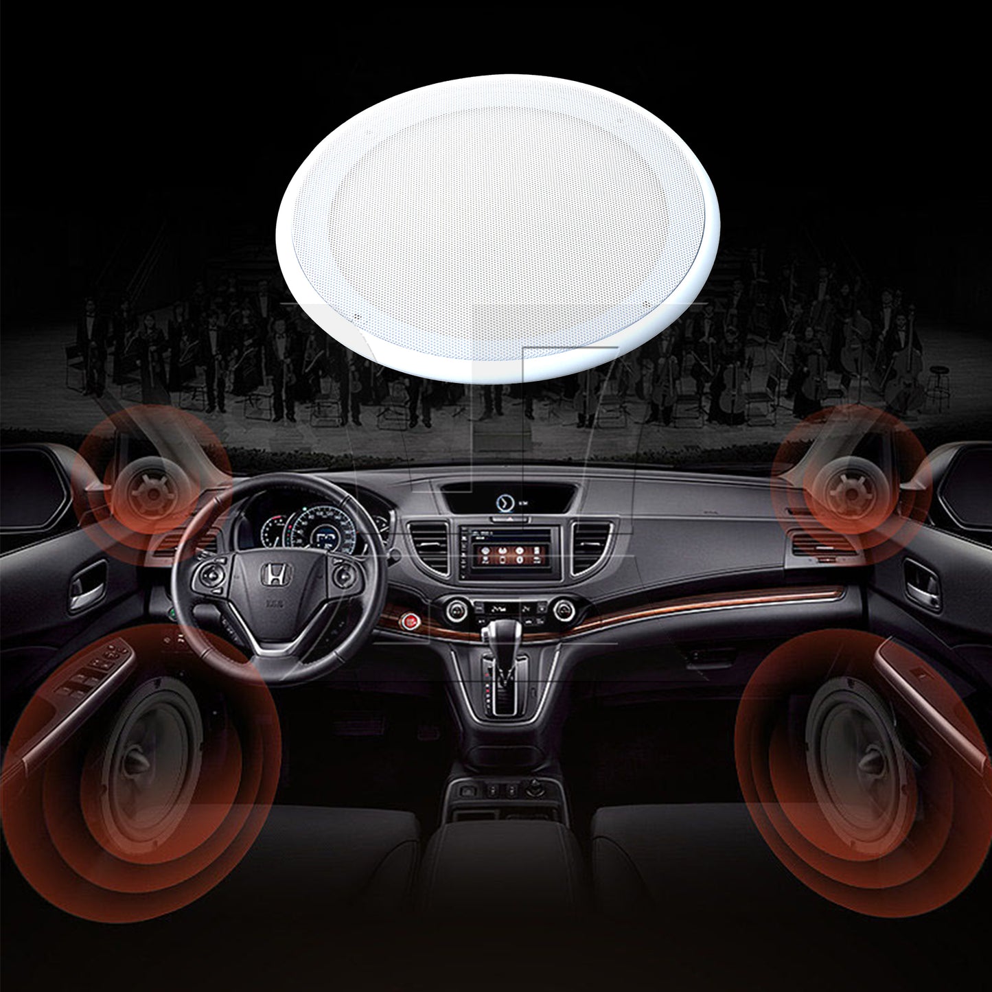 BQLZR 8" DIY Car Audio Speaker Cover Decorative Circle Metal Net Mesh Grille White