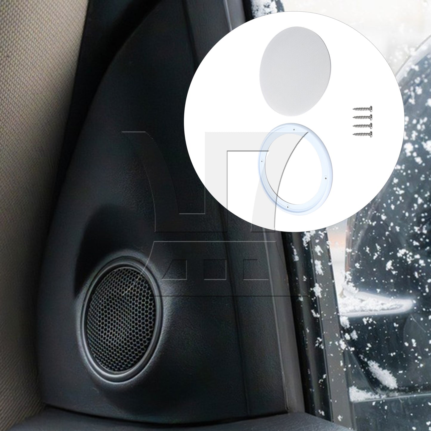 BQLZR 8" DIY Car Audio Speaker Cover Decorative Circle Metal Net Mesh Grille White