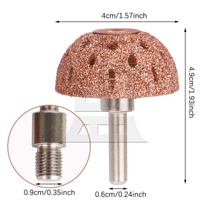 BQLZR Tire Repair Grinding Head Tungsten 70 Grid 1.57inch Diameter with Linking Rod
