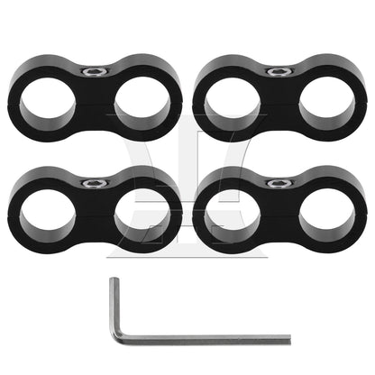 BQLZR  AN8 Hose Pipe Separator Clamps 0.63 Inch for Oil Gas and Water Line