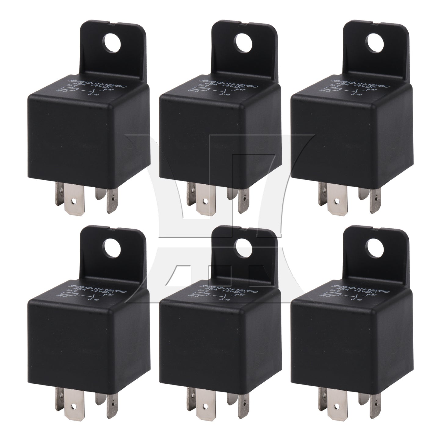 BQLZR 6 Pcs 12V 40A 4 Pin Automotive Motor Relay Plastic for Electric Cooling Fans