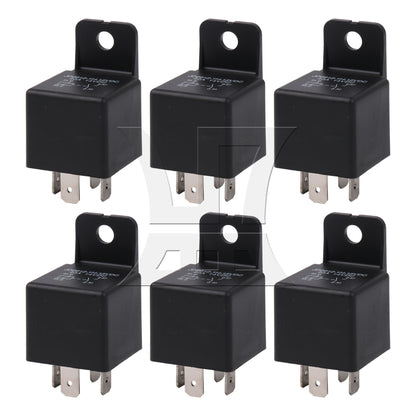 BQLZR 6 Pcs 12V 40A 4 Pin Automotive Motor Relay Plastic for Electric Cooling Fans