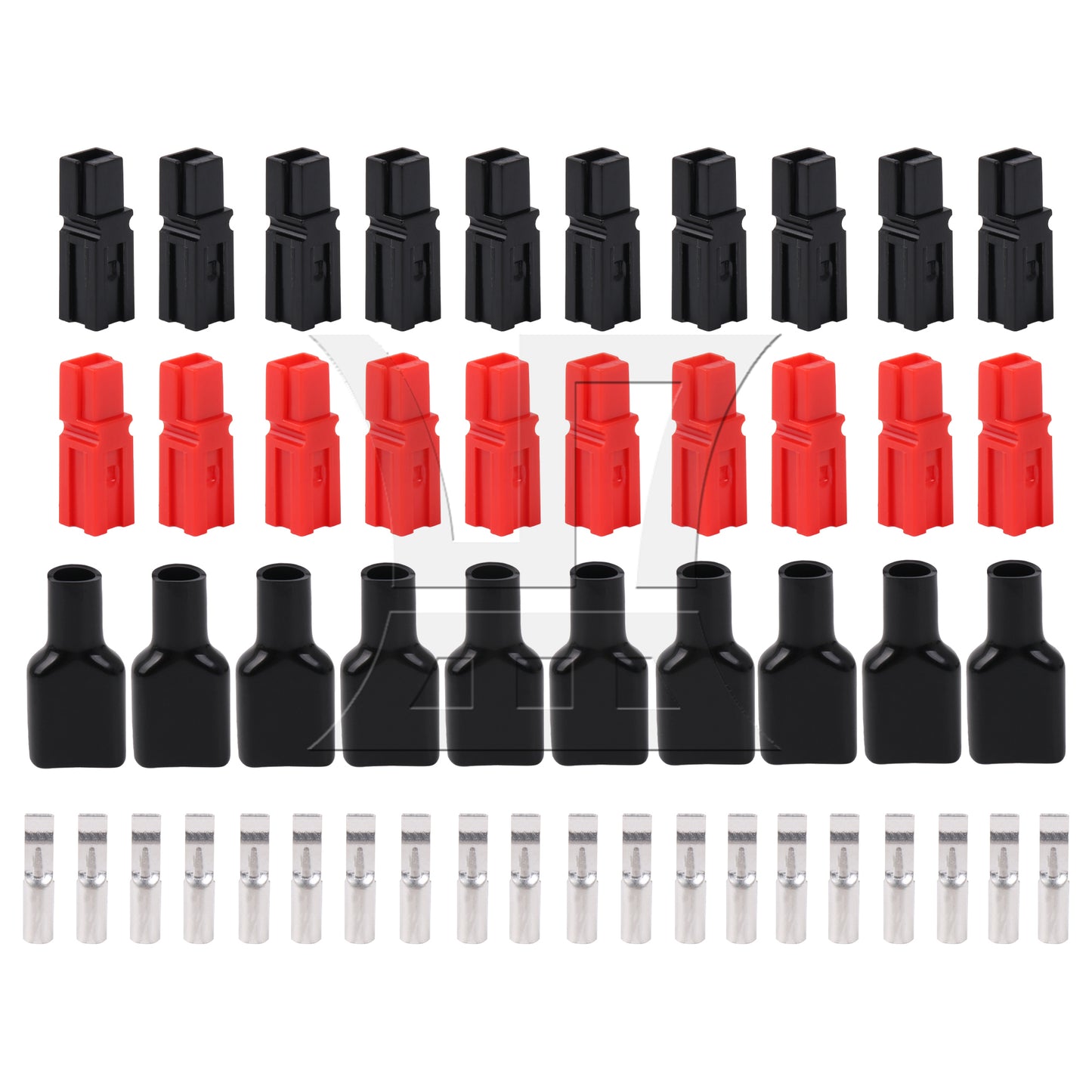 BQLZR 30Pieces Black Red Flame Retardant Sleeve Housings w/ Power Connector 30A 600V