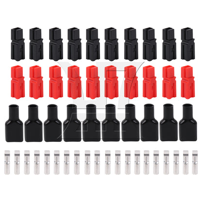 BQLZR 30Pieces Black Red Flame Retardant Sleeve Housings w/ Power Connector 30A 600V