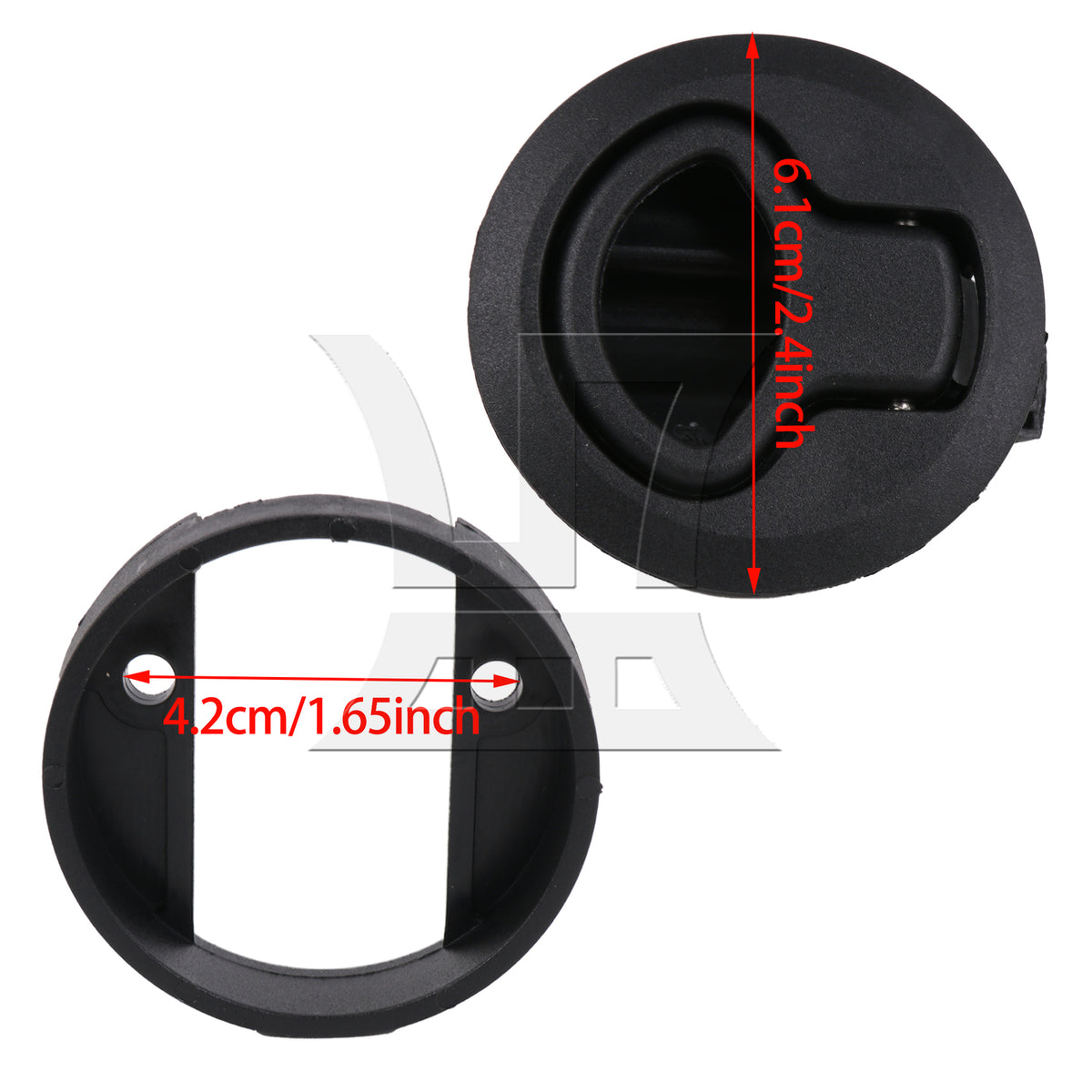 BQLZR 1pc RV Cabinet Door Embedded Handle Circular Lock Black for RV Drawer