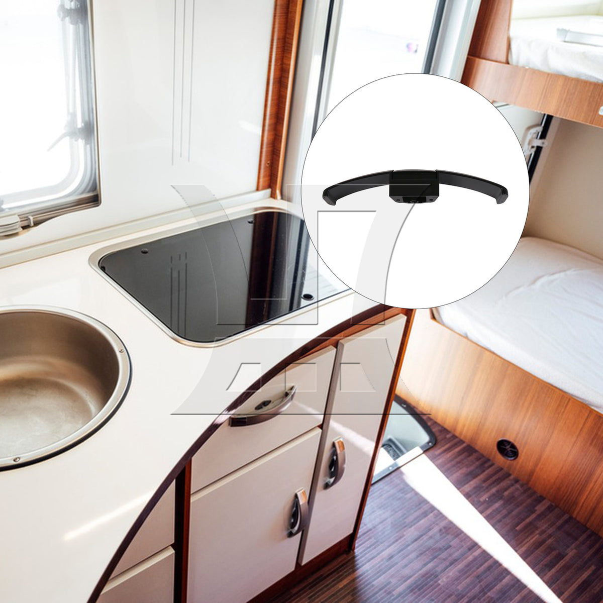 BQLZR 1pc RV Drawer Cabinet Door Curved Handle Lock Black for RV Drawer