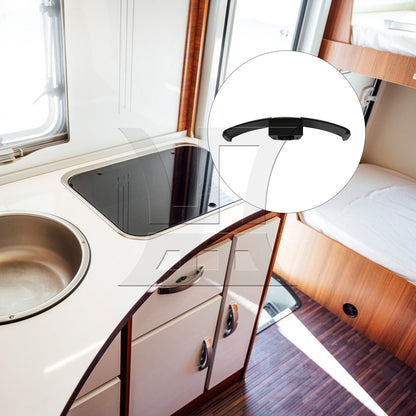 BQLZR 1pc RV Drawer Cabinet Door Curved Handle Lock Black for RV Drawer