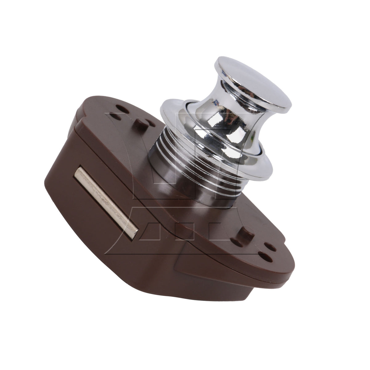 BQLZR 1PC Push Button Cabinet Latch for RV Drawer 45x54m Silver Top Brown Cover 26mm Open Hole BL01Z-BCH