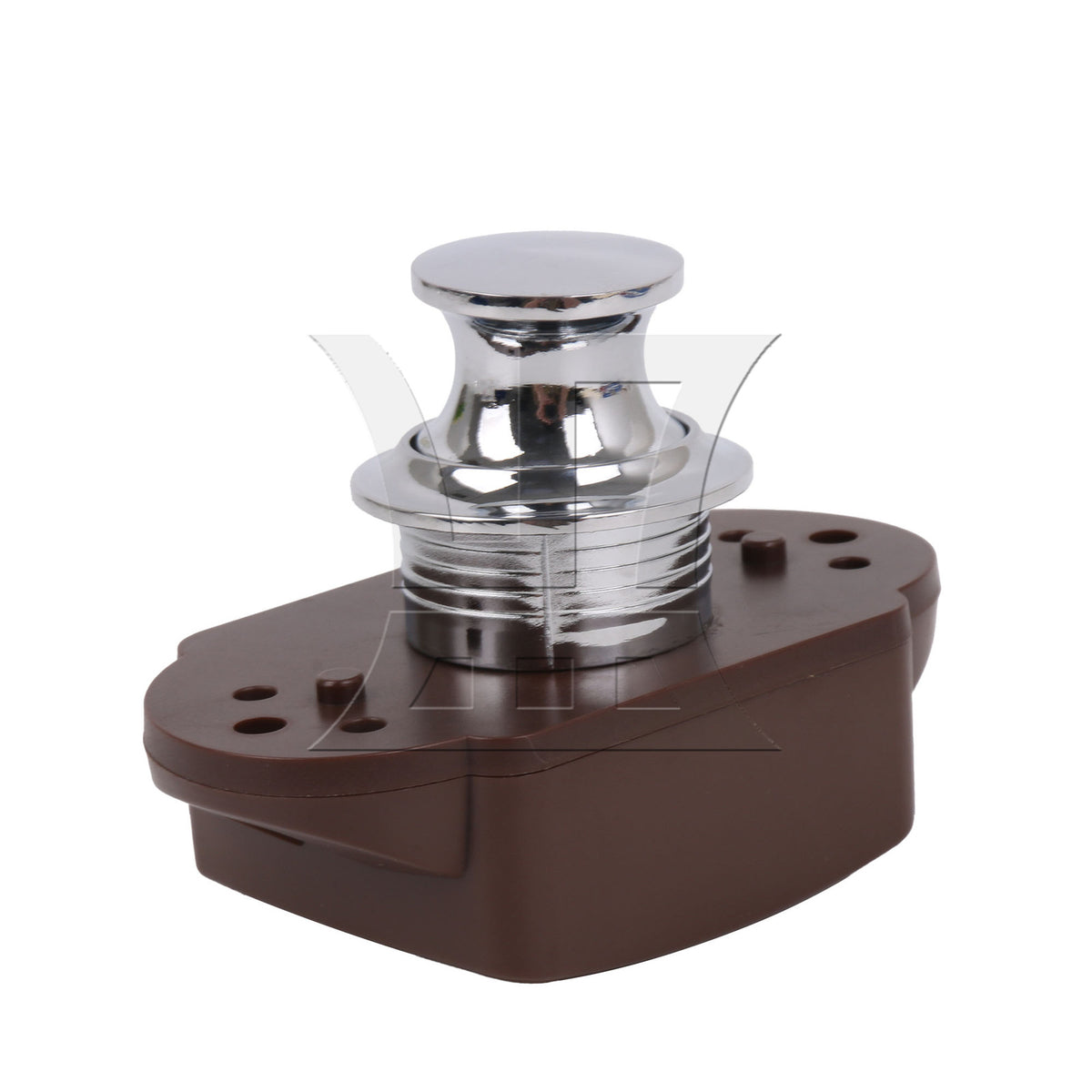 BQLZR 1PC Push Button Cabinet Latch for RV Drawer 45x54m Silver Top Brown Cover 26mm Open Hole BL01Z-BCH