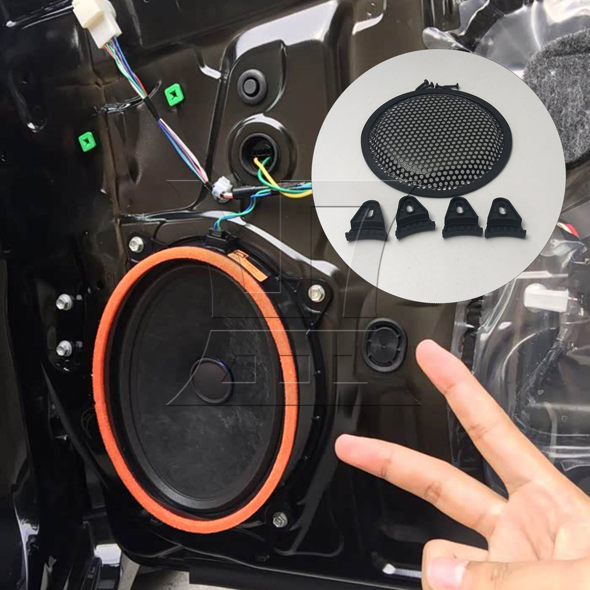BQLZR 1pc Speaker Grill Cover 6 Inches Black Car Modified Speaker Decorative Coil Audio Cover