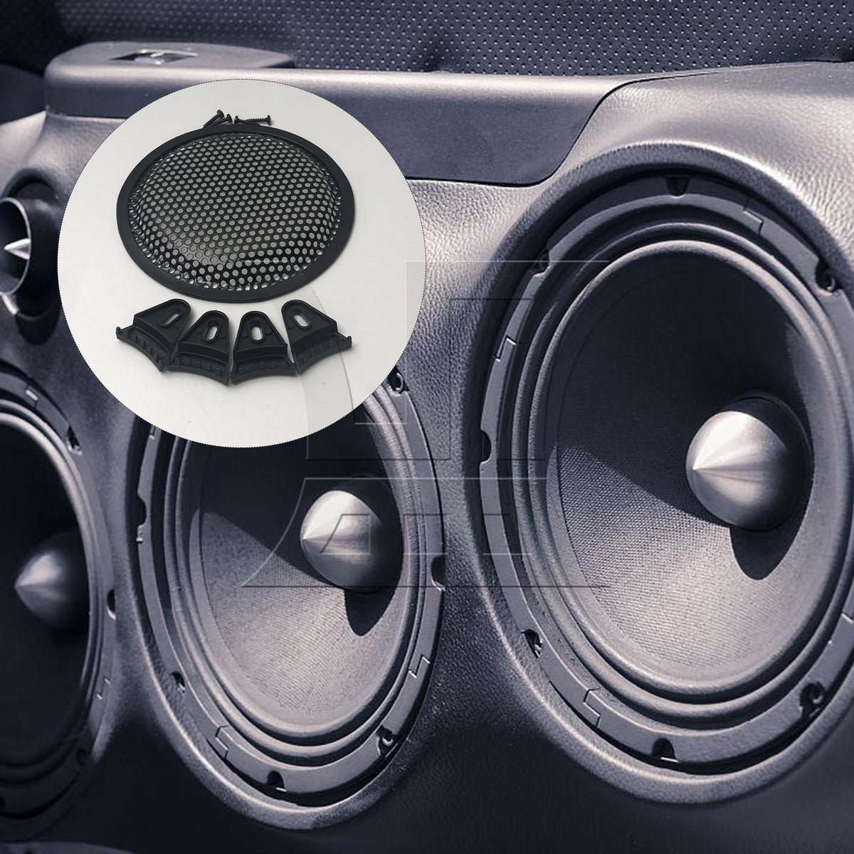 BQLZR 1pc Speaker Grill Cover 6 Inches Black Car Modified Speaker Decorative Coil Audio Cover