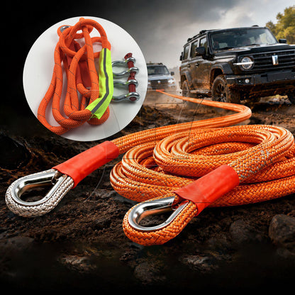 BQLZR 1 Set Orange Nylon Recovery Tow Rope 13.12ft 39683LBS for Winter Snow Backup Tool