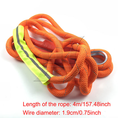BQLZR 1 Set Orange Nylon Recovery Tow Rope 13.12ft 39683LBS for Winter Snow Backup Tool