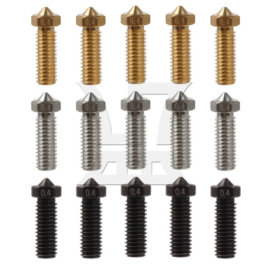 BQLZR 15Pieces M6 1.75mm 0.4mm 3D Printer Nozzles Hardened Steel Stainless Steel Kit