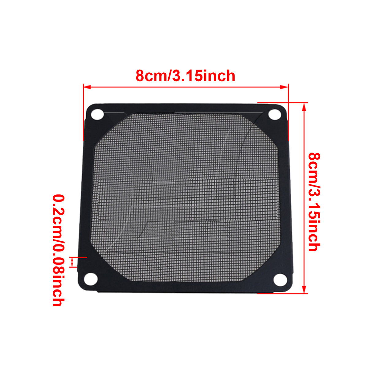 BQLZR Black 80 x 80mm PC Computer Chassis Fan Filter Mesh Metal Strainer