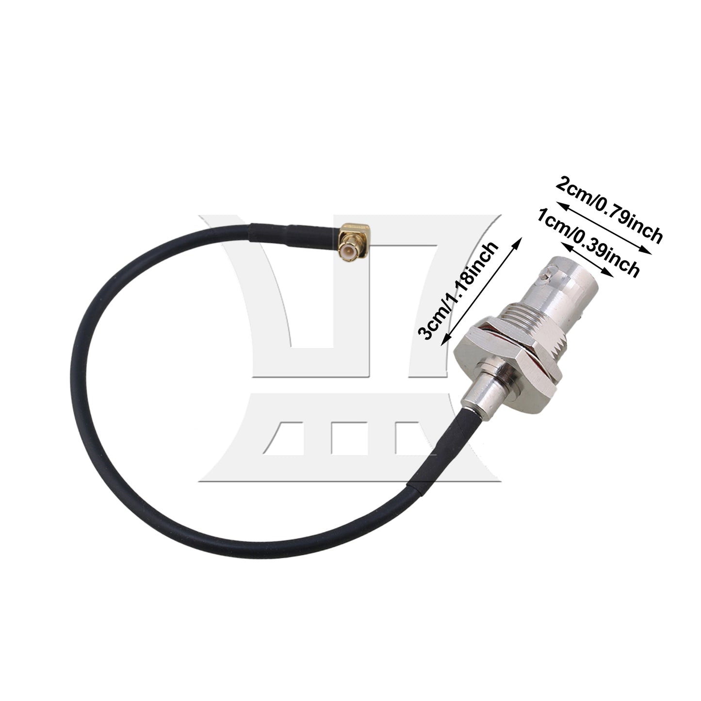 BQLZR 6" BNC Female to MCX Plug Male Right Angle Adapter RG174 Cable