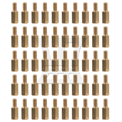BQLZR 50 Pieces M3X8+6mm PC Messing Hex Standoff Male-Female Hex Standoff