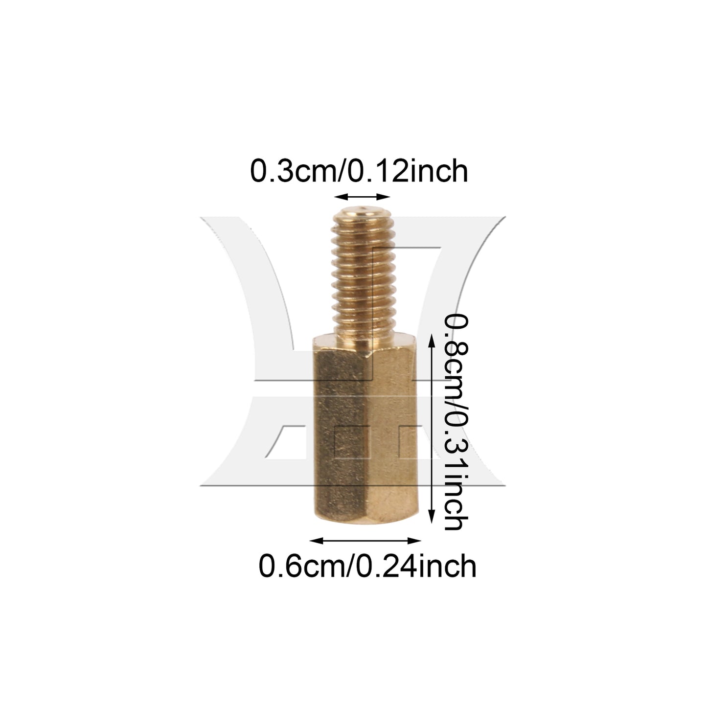 BQLZR 50 Pieces M3X8+6mm PC Messing Hex Standoff Male-Female Hex Standoff