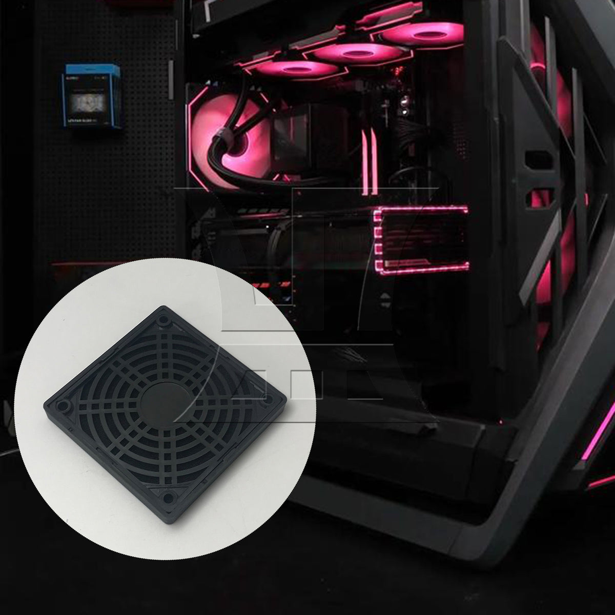 BQLZR 5pcs Standard 80mm PC Cooling Fan Black Plastic Filter Mesh