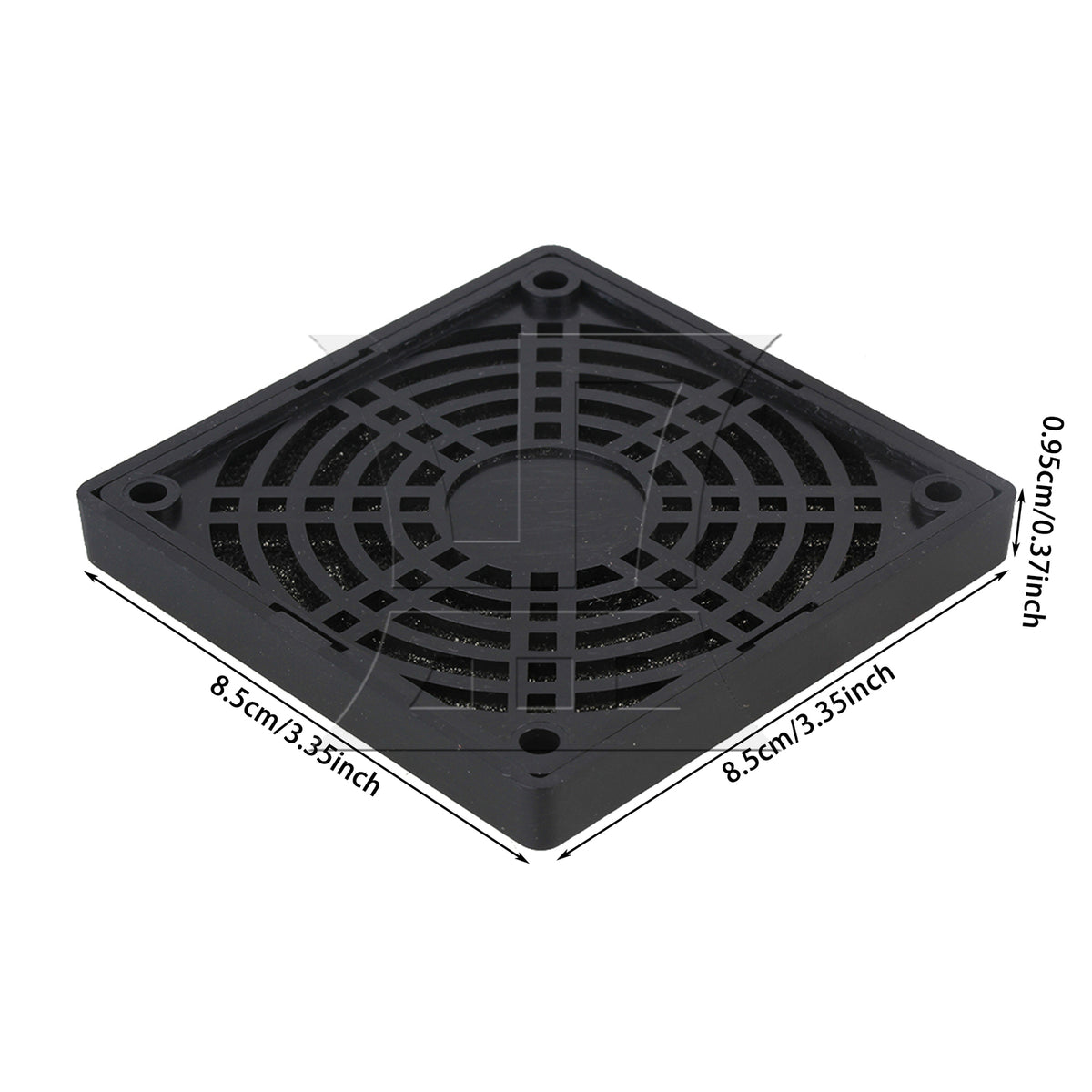 BQLZR 5pcs Standard 80mm PC Cooling Fan Black Plastic Filter Mesh