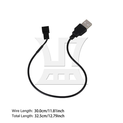 BQLZR Black USB to 3 PIN Fan Power Connector Cable 5V Output for Computer