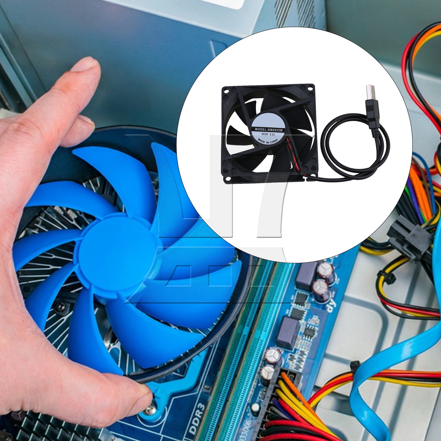 BQLZR Mini 8CM Plastic 5V USB Cabinet Cooling Computer Case Fan Silent BQLZR