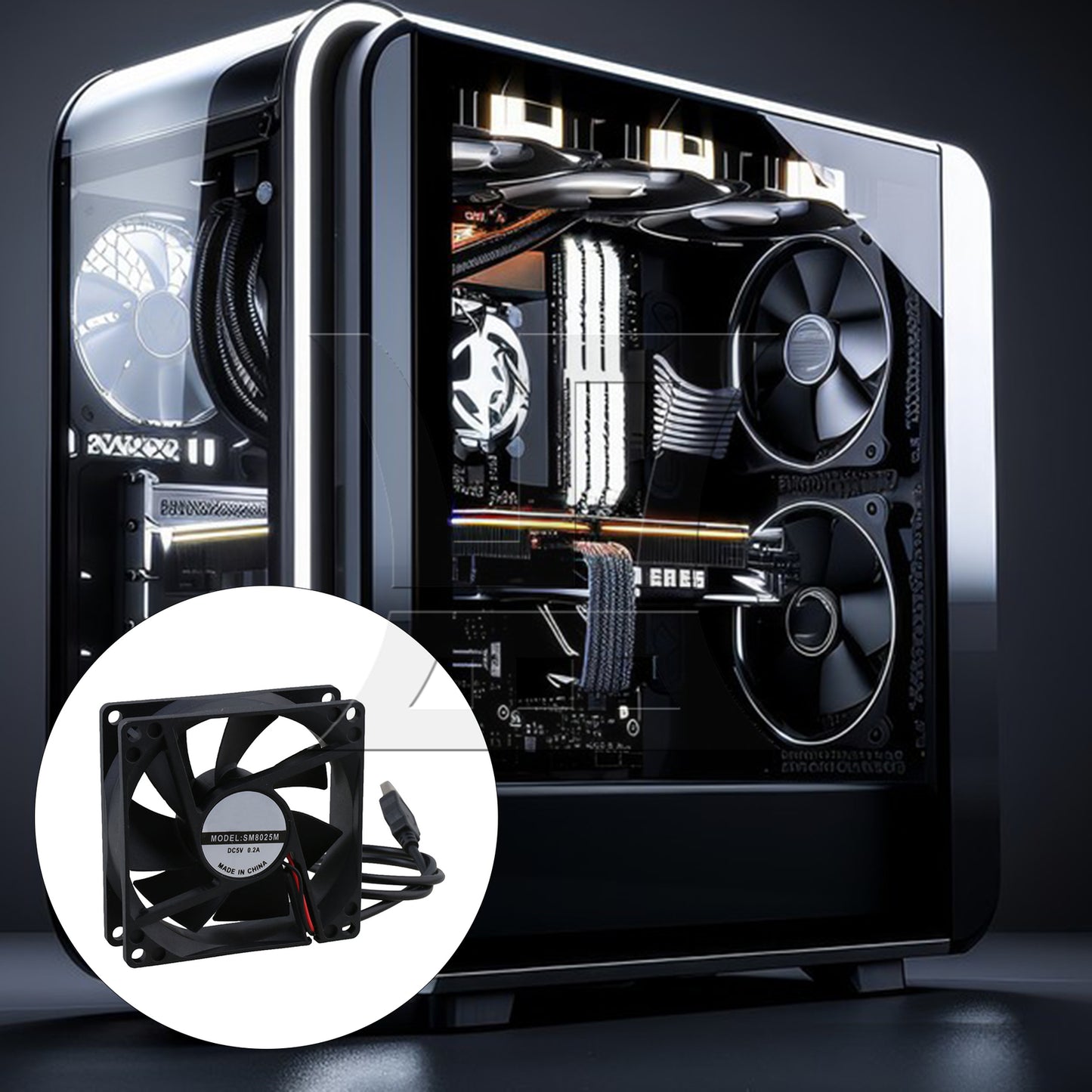 BQLZR Mini 8CM Plastic 5V USB Cabinet Cooling Computer Case Fan Silent BQLZR