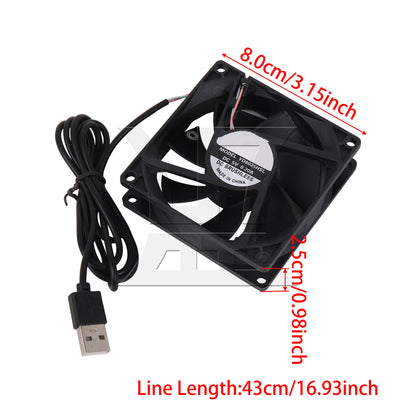 BQLZR Mini 8CM Plastic 5V USB Cabinet Cooling Computer Case Fan Silent BQLZR