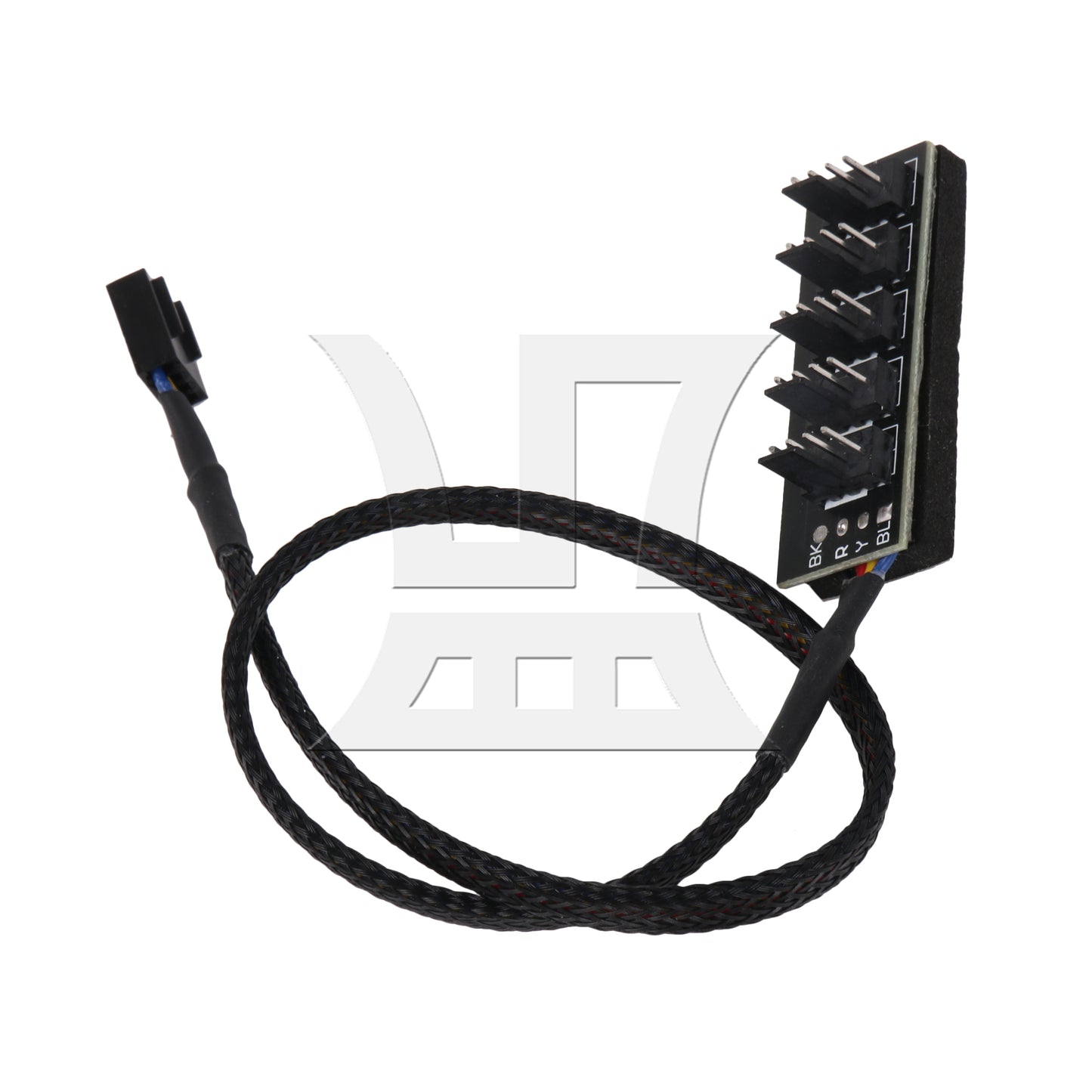 BQLZR Black 40.5cm 4-Port Fan Hub Splitter Power Cable for 5 Way PWM Fans
