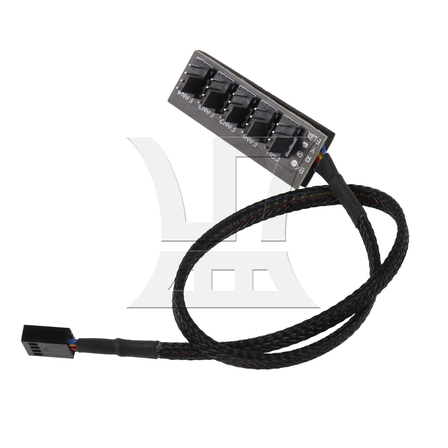 BQLZR Black 40.5cm 4-Port Fan Hub Splitter Power Cable for 5 Way PWM Fans