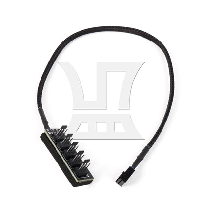 BQLZR Black 40.5cm 4-Port Fan Hub Splitter Power Cable for 5 Way PWM Fans