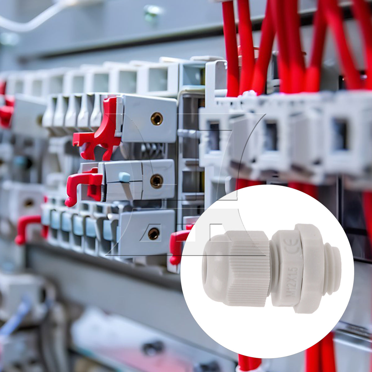 BQLZR 10pcs M12 Cable Gland Water Proof Plastic Joint Power Plant Working Equipment White
