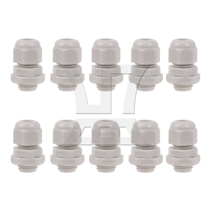 BQLZR 10pcs M12 Cable Gland Water Proof Plastic Joint Power Plant Working Equipment White