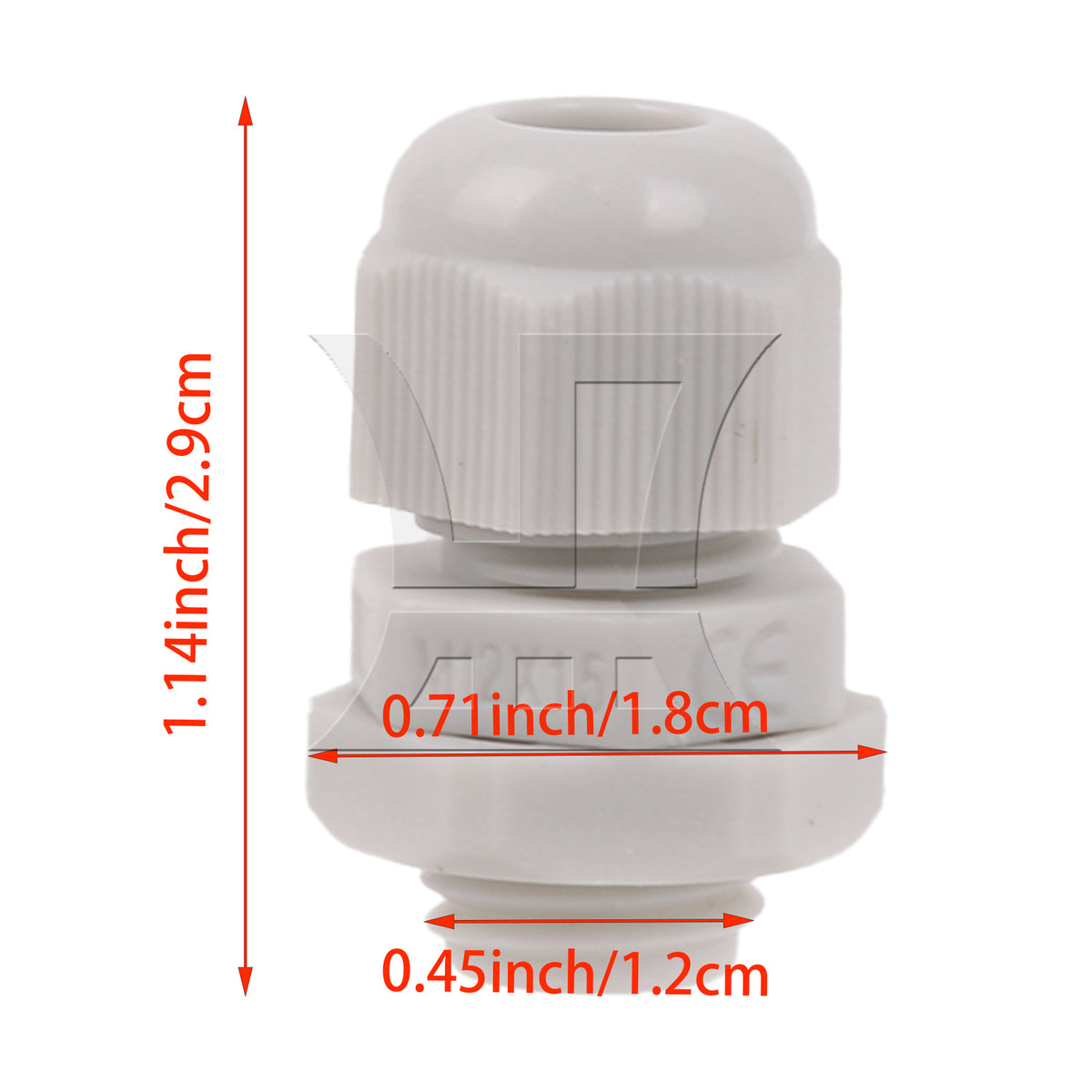 BQLZR 10pcs M12 Cable Gland Water Proof Plastic Joint Power Plant Working Equipment White