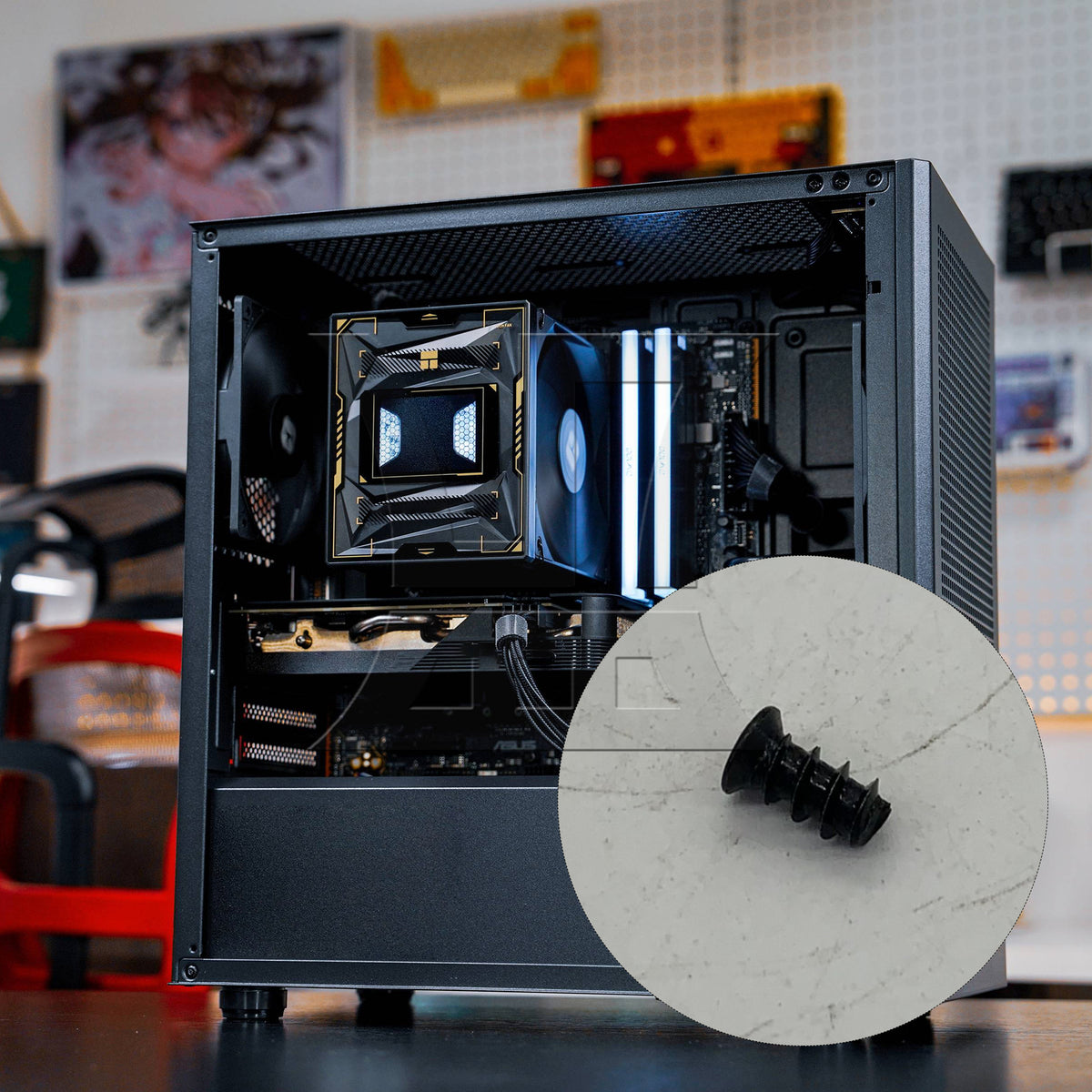 BQLZR 1pc Chassis Fan Self-Tapping Screws Black For Computer Case Home Computer