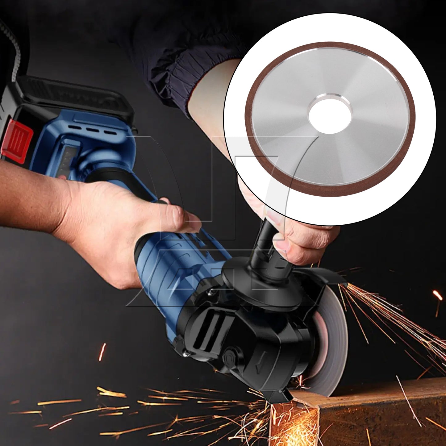 BQLZR 180# Diamond Coated Parallel Grinding Wheel 125mm OD 32mm ID