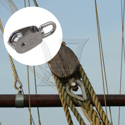 BQLZR M25 25mm Swivel Stainless Steel 304 Wire Rope Single-sheaved Pulley Block