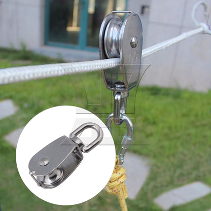BQLZR M25 25mm Swivel Stainless Steel 304 Wire Rope Single-sheaved Pulley Block