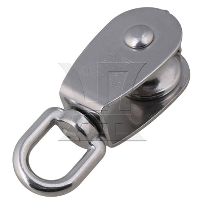 BQLZR M25 25mm Swivel Stainless Steel 304 Wire Rope Single-sheaved Pulley Block