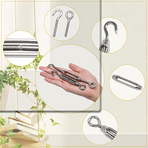 BQLZR  M4 Stainless Steel 304 Hook & Eye Turnbuckle Wire Rope Tension