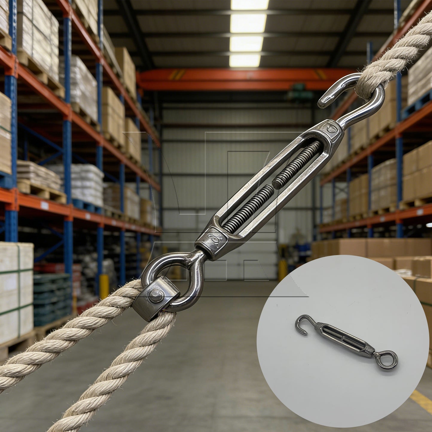 BQLZR  M4 Stainless Steel 304 Hook & Eye Turnbuckle Wire Rope Tension