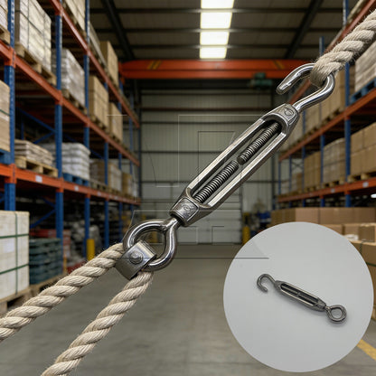 BQLZR  M4 Stainless Steel 304 Hook & Eye Turnbuckle Wire Rope Tension
