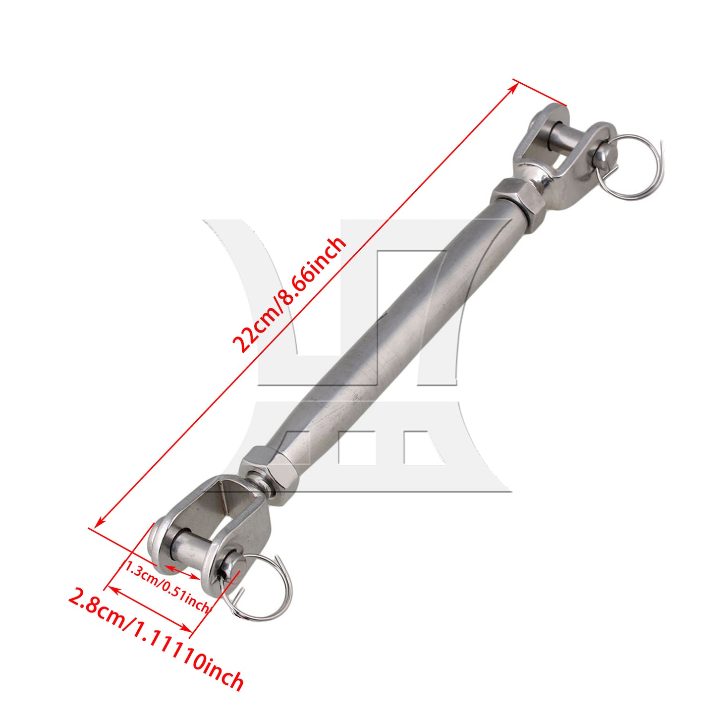 BQLZR 304 Stainless Steel Closed Body M10 Jaw Turnbuckle With Working Magnetic