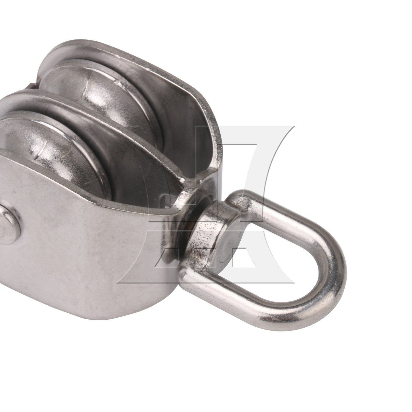 BQLZR M32 30mm Swivel Stainless Steel 304 Double Pulley Block Chain Traction Wheel