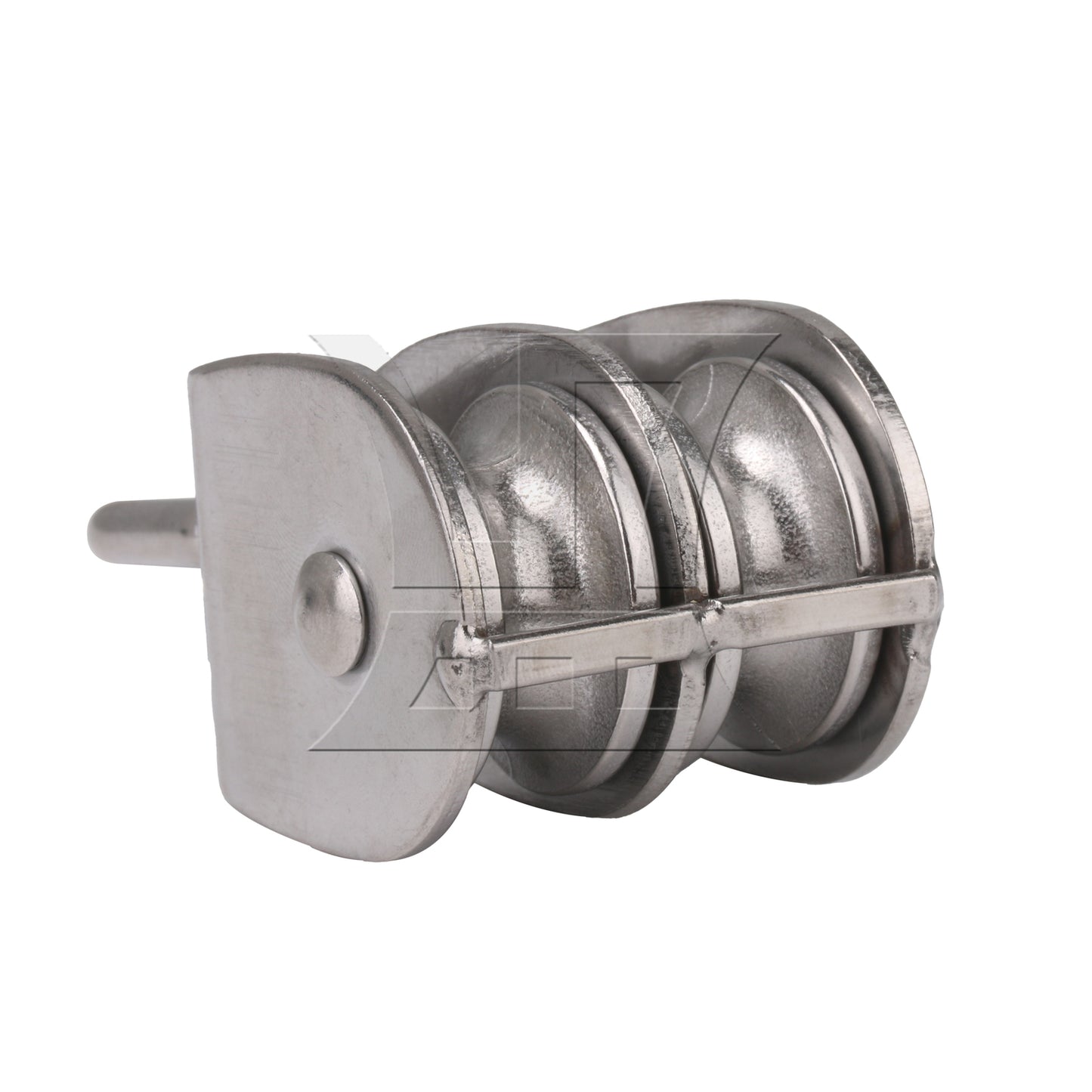 BQLZR M32 30mm Swivel Stainless Steel 304 Double Pulley Block Chain Traction Wheel