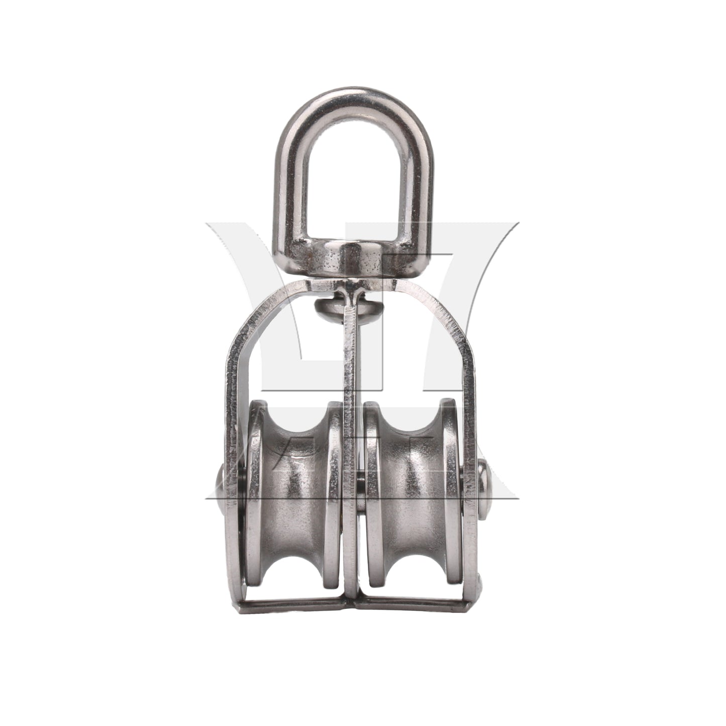 BQLZR M32 30mm Swivel Stainless Steel 304 Double Pulley Block Chain Traction Wheel