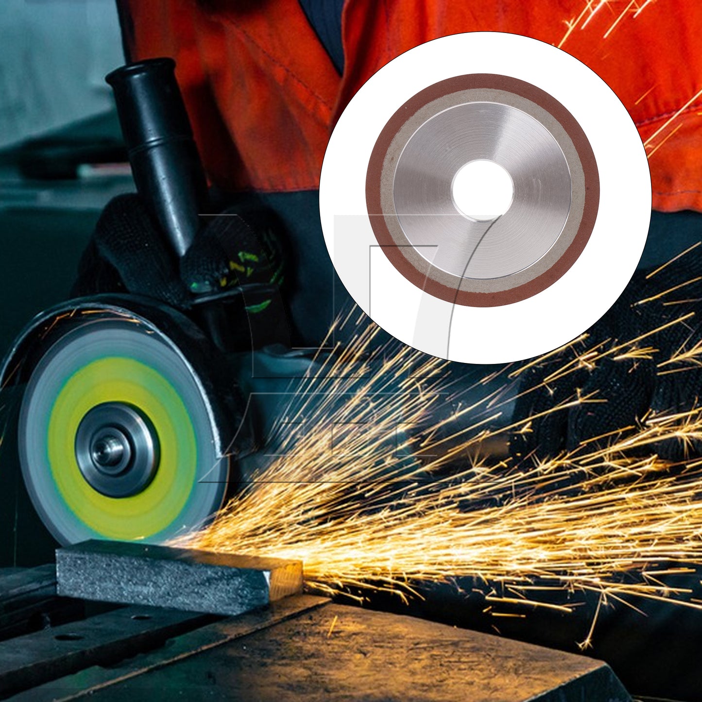 BQLZR 180 Grit 1-Tapered Side Diamond Grinding Wheel Polished Alloy 125mm Dia